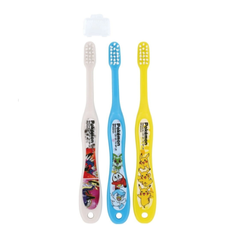 (Pre-Order) Skater Toothbrush Set of 3 / Pokemon 23N for Kindergarteners