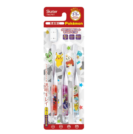 (Pre-Order) Skater Clear Toothbrush Set of 3 / Kindergarten Pokemon