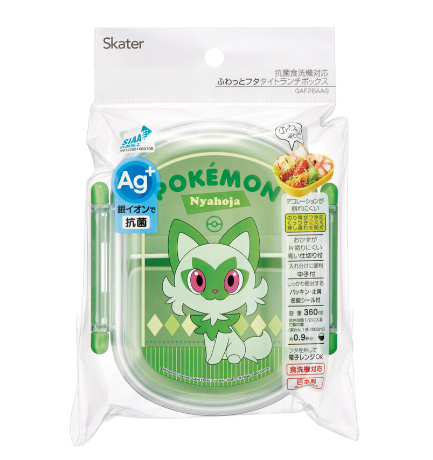 (Pre-Order) Antibacterial Soft-Lid Tight Lunch Box, 1 Tier/360ml, Pokémon Meowha