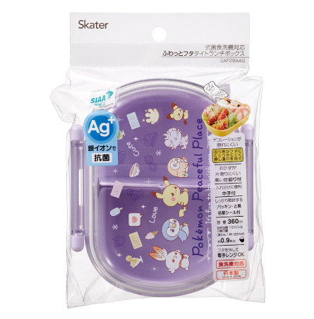 (Pre-Order) Skater Antibacterial Soft-Lid Tight Lunch Box, 1 Tier, 360ml, Poke Piece