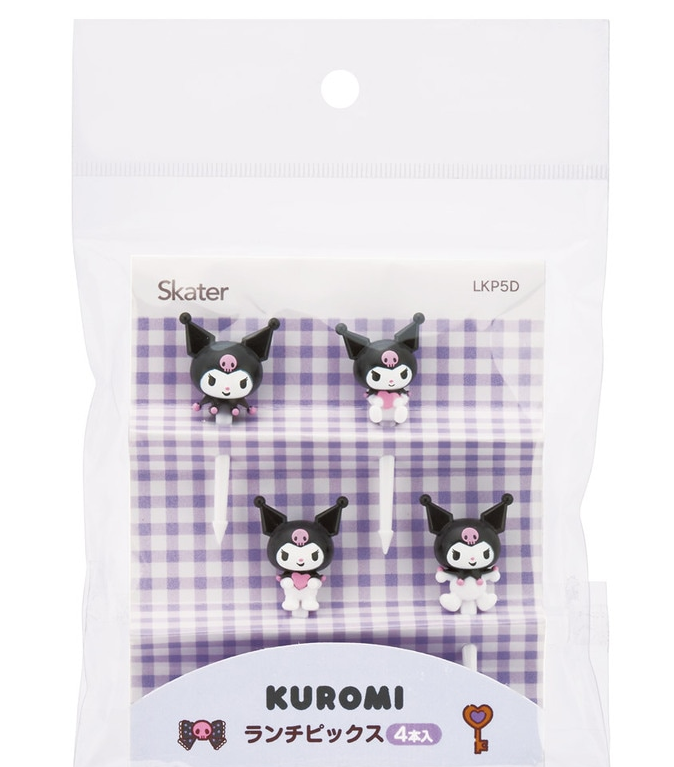 (Pre-Order) Skater Lunch Pick 4 Packs Lunch Pick Lunch Box Pick Skewer Bento Decoration Kuromi