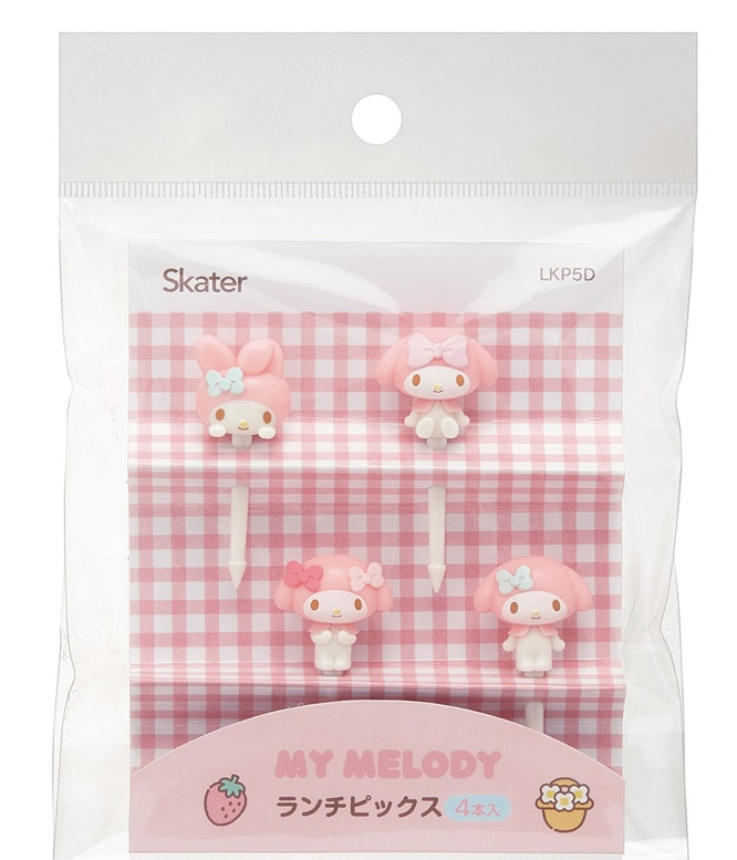 (Pre-Order) Skater Lunch Picks 4 pieces Character skewers cute bento box decoration My Melody