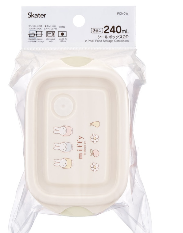 (Pre-Order) Skater Storage Container Lunch Box 2 Pieces Set 240ml Miffy