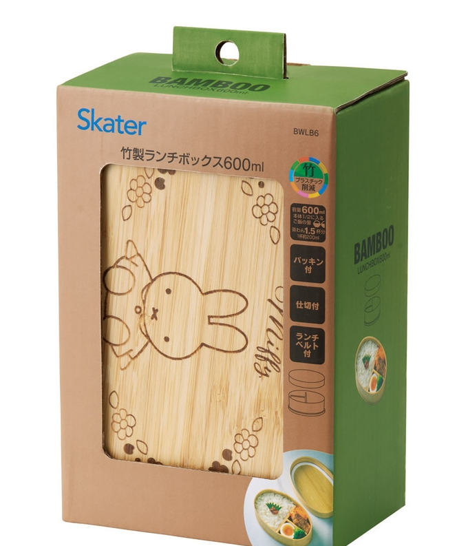 (Pre-Order) Skater Bamboo Storage Container 600ml 1 Tier 1 Stage Japanese Style Miffy