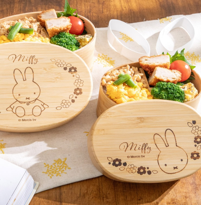 (Pre-Order) Skater Bamboo Storage Container 600ml 1 Tier 1 Stage Japanese Style Miffy