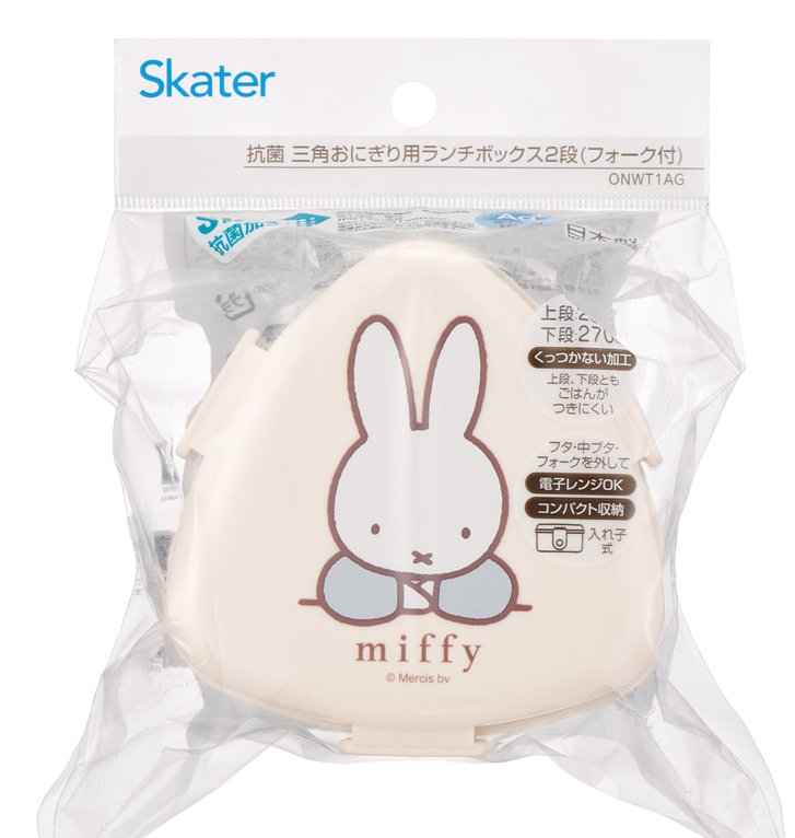 (Pre-Order) Skater Antibacterial Triangle Rice Ball Case Two-Tier 500ml Miffy