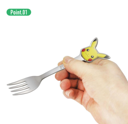 (Pre-Order) Skater Kids' Stainless Steel Die-Cut Skater Fork Cute Kids' Dessert Cutlery