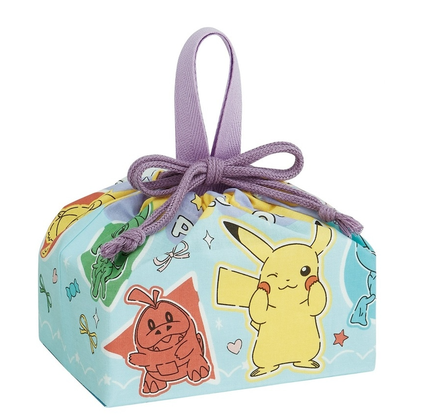 (Pre-Order) Skater Kindergarten Lunch Bag, Character Lunch Drawstring Bag Pokémon, Pikachu