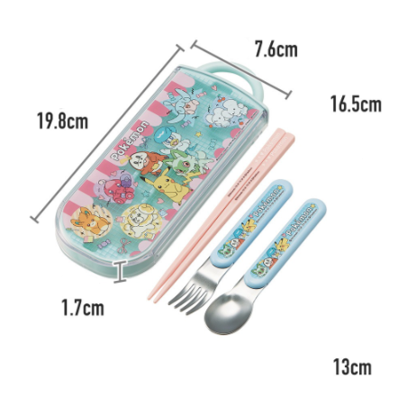 (Pre-Order) Skater Children's Antibacterial Bento Trio Set with Easy-Open Slide Pokémon
