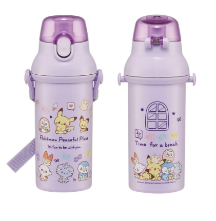(Pre-Order) Skater Children's Direct Drinking Plastic Water Bottle, 480ml, PokePeace