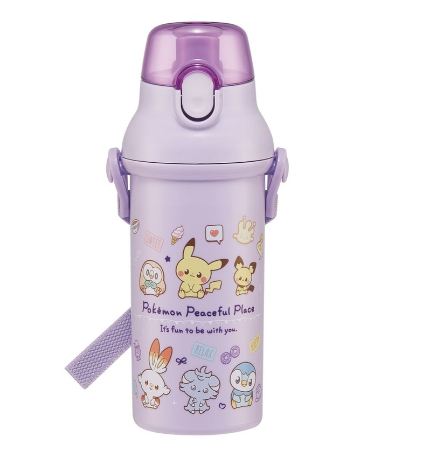 (Pre-Order) Skater Children's Direct Drinking Plastic Water Bottle, 480ml, PokePeace