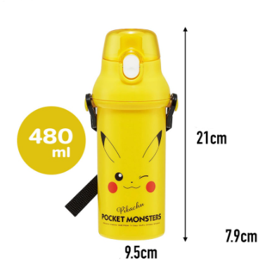 (Pre-Order) Skater Children's Direct Drinking Plastic Water Bottle, 480ml, Pikachu Face 23
