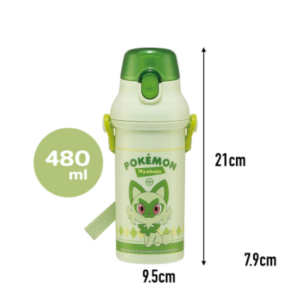 (Pre-Order) Skater Plastic Water Bottle, 480ml, Pokémon Meowth
