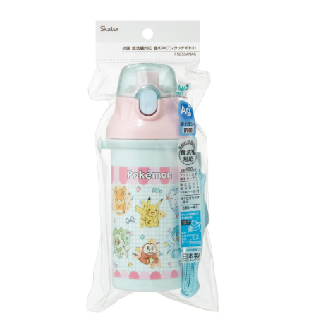 (Pre-Order) Skater plastic water bottle, 480ml, Pokémon Popping