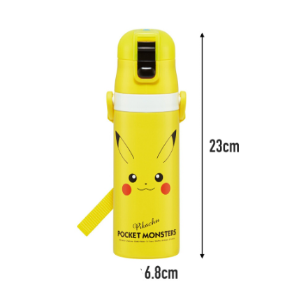 (Pre-Order) Skater Ultra-lightweight Direct Stainless Steel Bottle 470ml Pikachu Face
