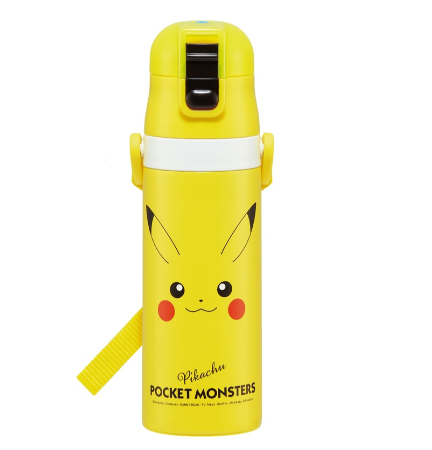 (Pre-Order) Skater Ultra-lightweight Direct Stainless Steel Bottle 470ml Pikachu Face