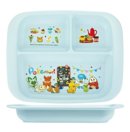 (Pre-Order) Skater Kids' plates with dividers Pokémon and Pikachu