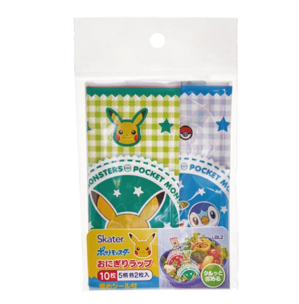 (Pre-Order) Skater Skater Onigiri Wraps, 10 Sheets Pokemon