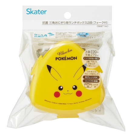 (Pre-Order) Skater Antibacterial, Triangular Rice Ball Lunch Box, Two-Tier, 500ml Pikachu Face