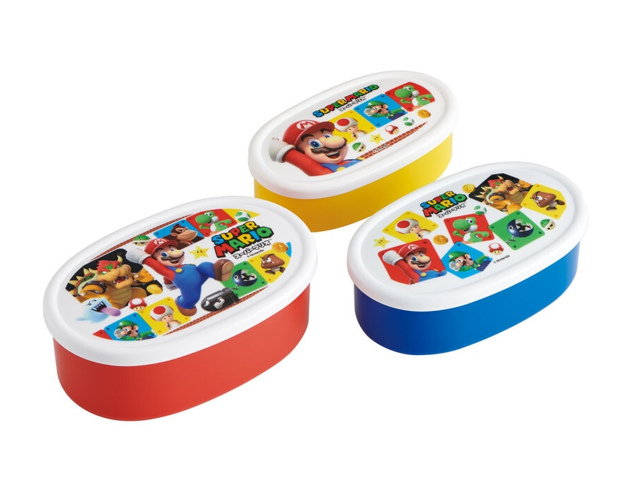 (Pre-Order) Skater Bento box seal container antibacterial storage container set of 3 Super Mario