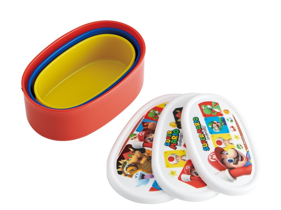 (Pre-Order) Skater Bento box seal container antibacterial storage container set of 3 Super Mario