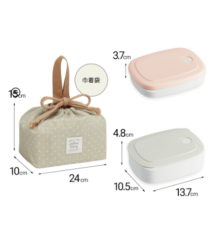 (Pre-Order) Skater Lunch Set with Drawstring Bag, Frozen, Prepared Meals, Bento Box