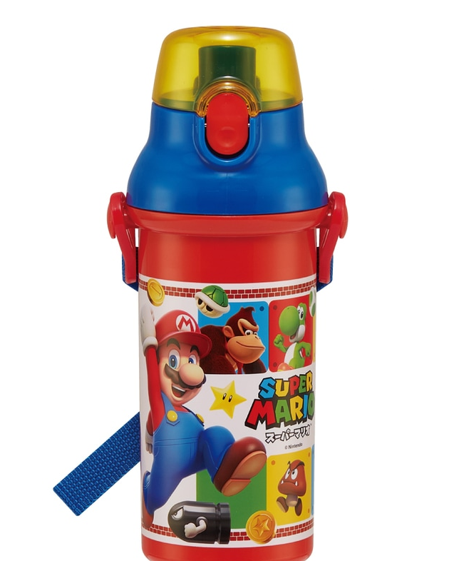 (Pre-Order) Skater Children's Direct Drinking Plastic Water Bottle 480ml Super Mario