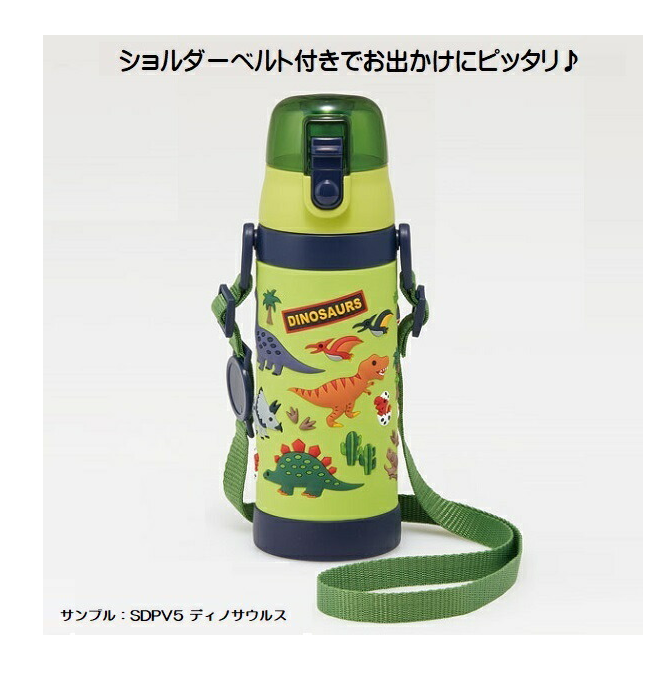 (Pre-Order) Skater Three-dimensional print water bottle kids one-touch direct drinking stainless steel 480ml Super Mario