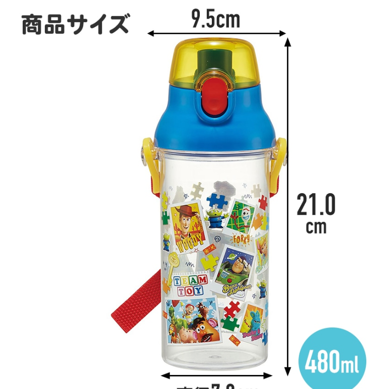 (Pre-Order) Skater Dishwasher Safe Plastic Clear Bottle 480ml Kirby Picnic