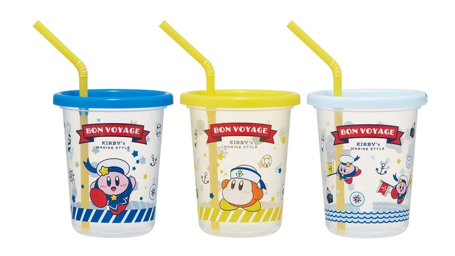 (Pre-Order) Skater Tumbler with straw 320ml/set of 3 Kirby Voyage
