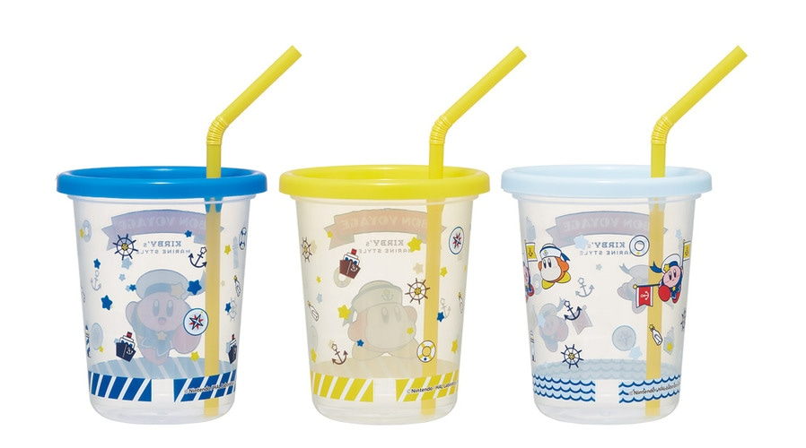 (Pre-Order) Skater Tumbler with straw 320ml/set of 3 Kirby Voyage