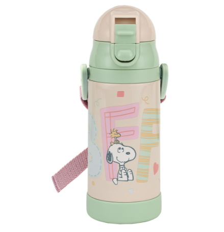 (Pre-Order) Skater Ultra-lightweight 2-way straw stainless steel mug, 350ml, Snoopy