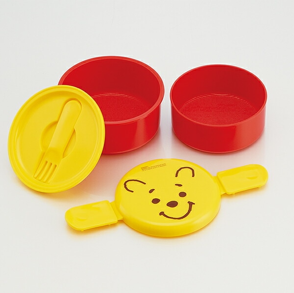 (Pre-Order) Skater Round Lunch Box, 2 Tiers, 500ml, Winnie the Pooh Face