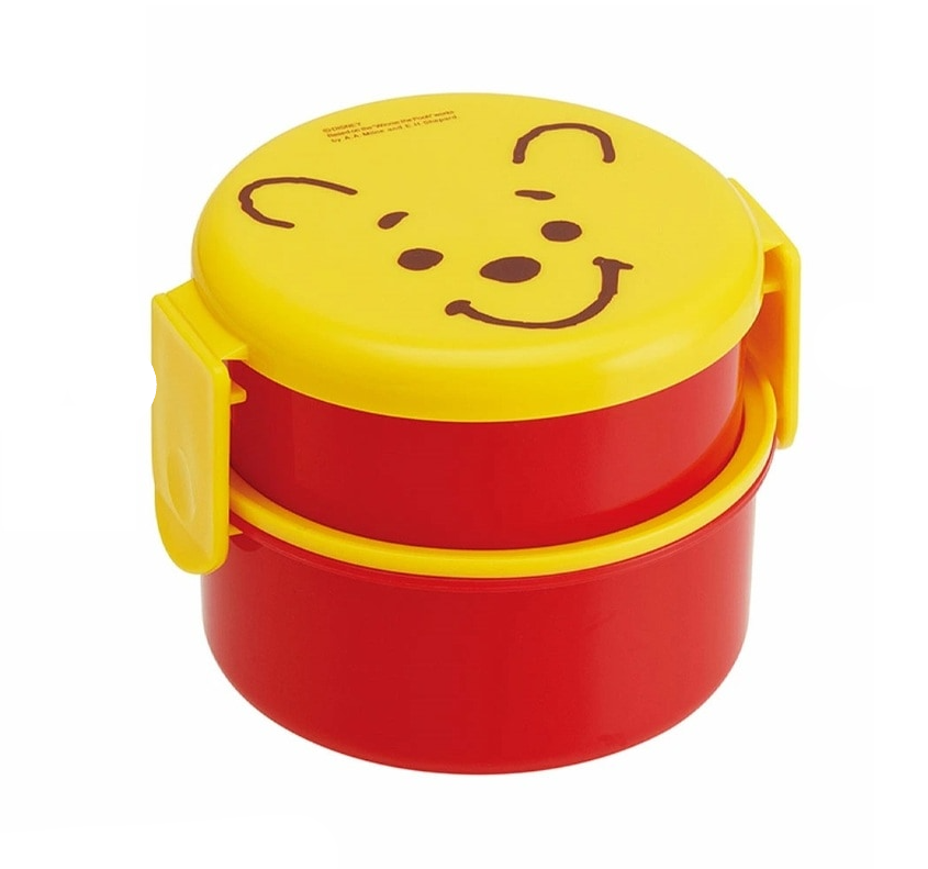 (Pre-Order) Skater Round Lunch Box, 2 Tiers, 500ml, Winnie the Pooh Face