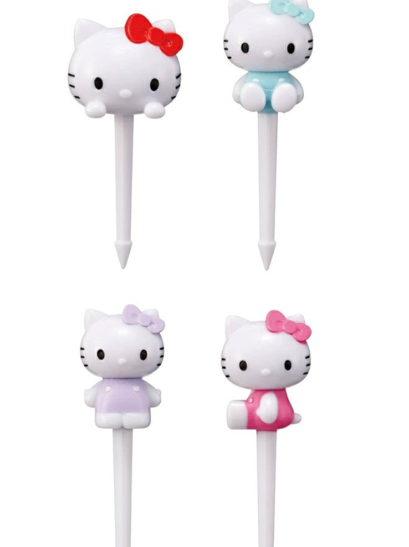 (Pre-Order) Skater Lunch Picks 4 pieces Character skewers cute bento box decoration children kids Hello Kitty