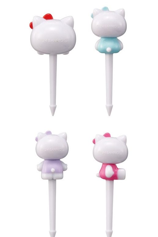 (Pre-Order) Skater Lunch Picks 4 pieces Character skewers cute bento box decoration children kids Hello Kitty