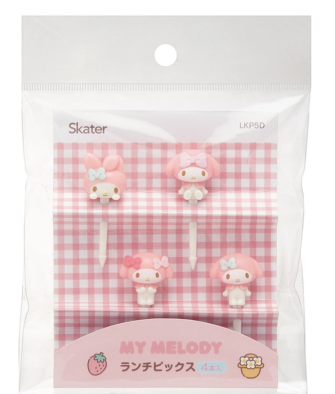 (Pre-Order) Skater Lunch Picks 4 pieces Character skewers cute bento box decoration children kids My Melody