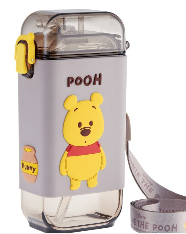 (Pre-Order) Skater Square Straw Bottle Water Bottle One Push 450ml Kids Kids Character Winnie the Pooh