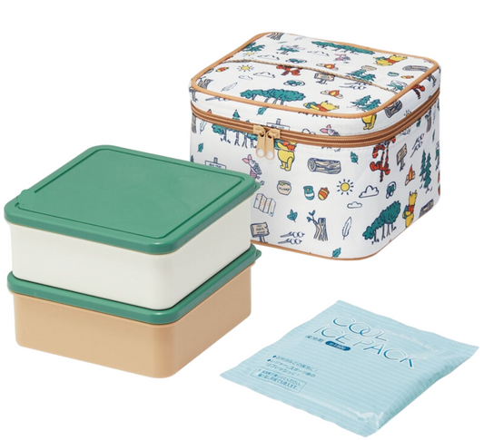(Pre-Order) Skater Picnic Lunch Box, Family Size, Winnie the Pooh, with Ice Pack and Bag, Skater