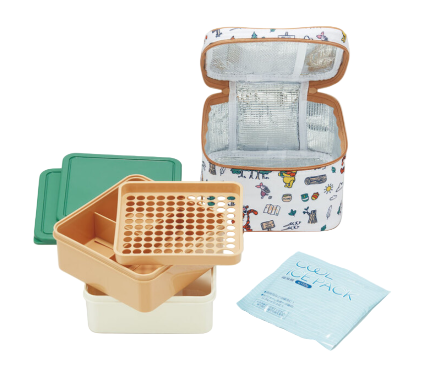 (Pre-Order) Skater Picnic Lunch Box, Family Size, Winnie the Pooh, with Ice Pack and Bag, Skater