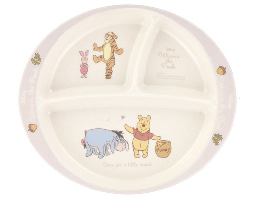 (Pre-Order) Skater Lunch Plate 430ml Divider Bamboo Melamine Plate Plate Tableware Dishwasher Safe Kids Winnie the Pooh
