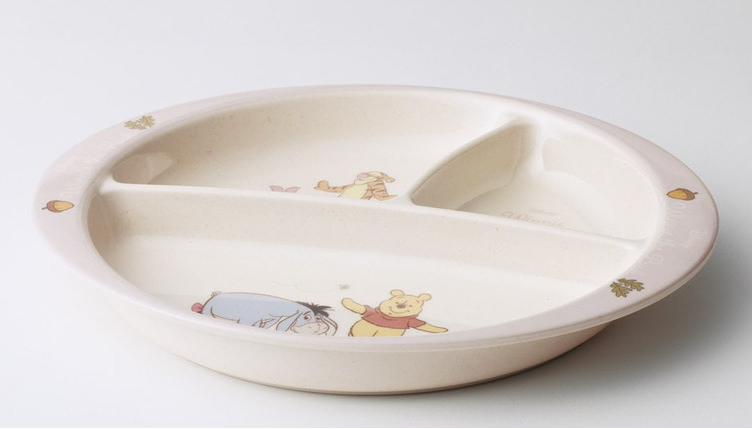 (Pre-Order) Skater Lunch Plate 430ml Divider Bamboo Melamine Plate Plate Tableware Dishwasher Safe Kids Winnie the Pooh