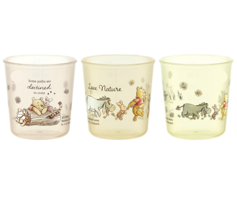 (Pre-Order) Skater Set of 3 Baby Cups, Small Plastic Skater Cups  Winnie the Pooh