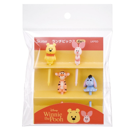 (Pre-Order) Skater Lunch Picks, 4-Pack Winnie the Pooh