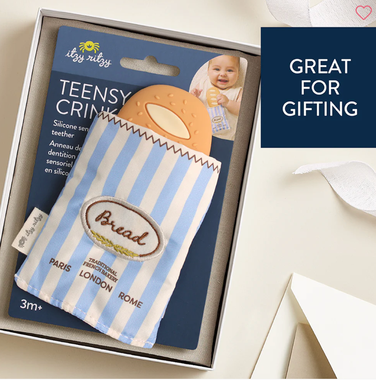 (Pre-order) Itzy Ritzy Teensy Crinkle Teether Bread