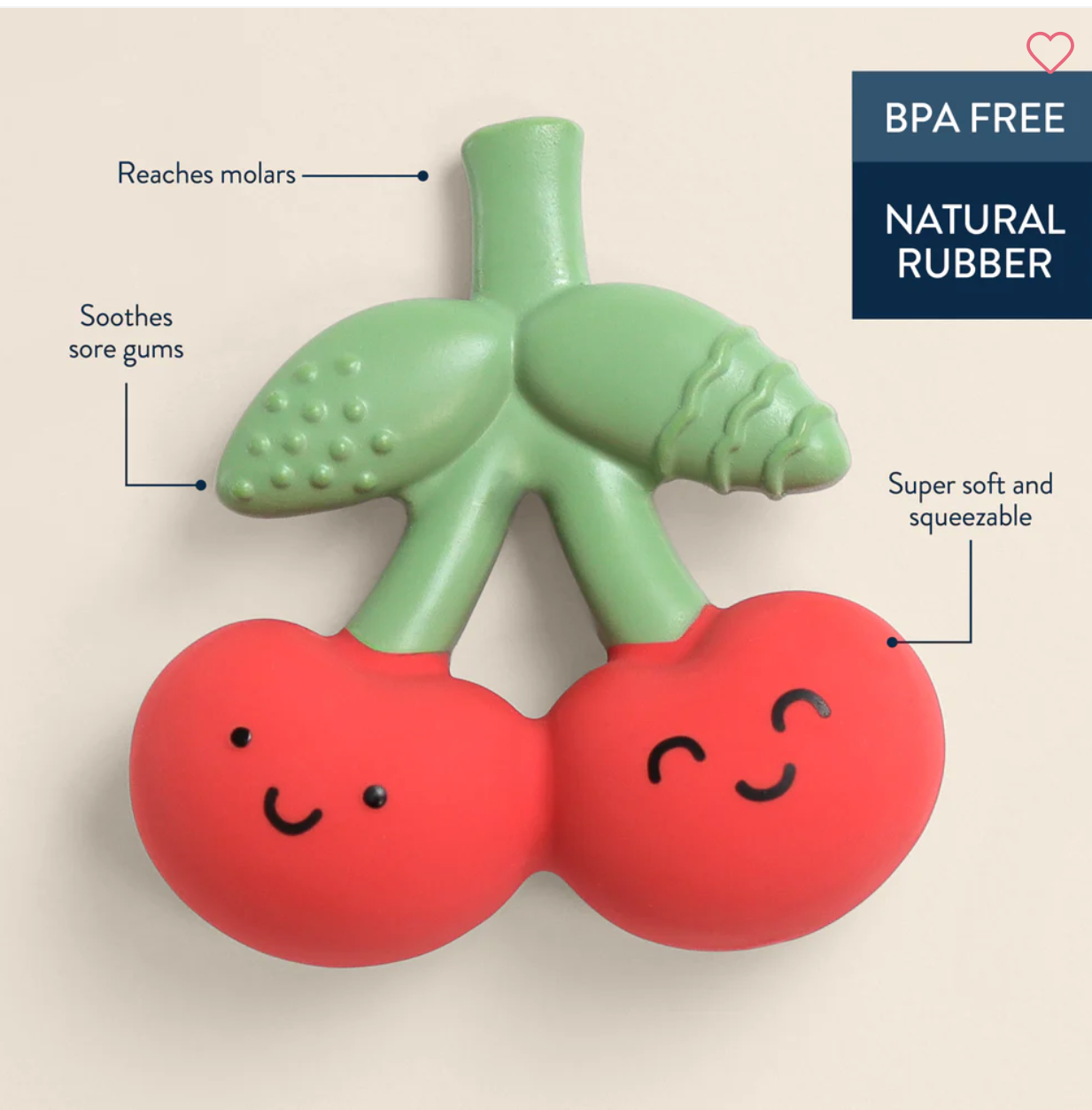 (Pre-order) Itzy Ritzy Natural Rubber Teether - Cherry