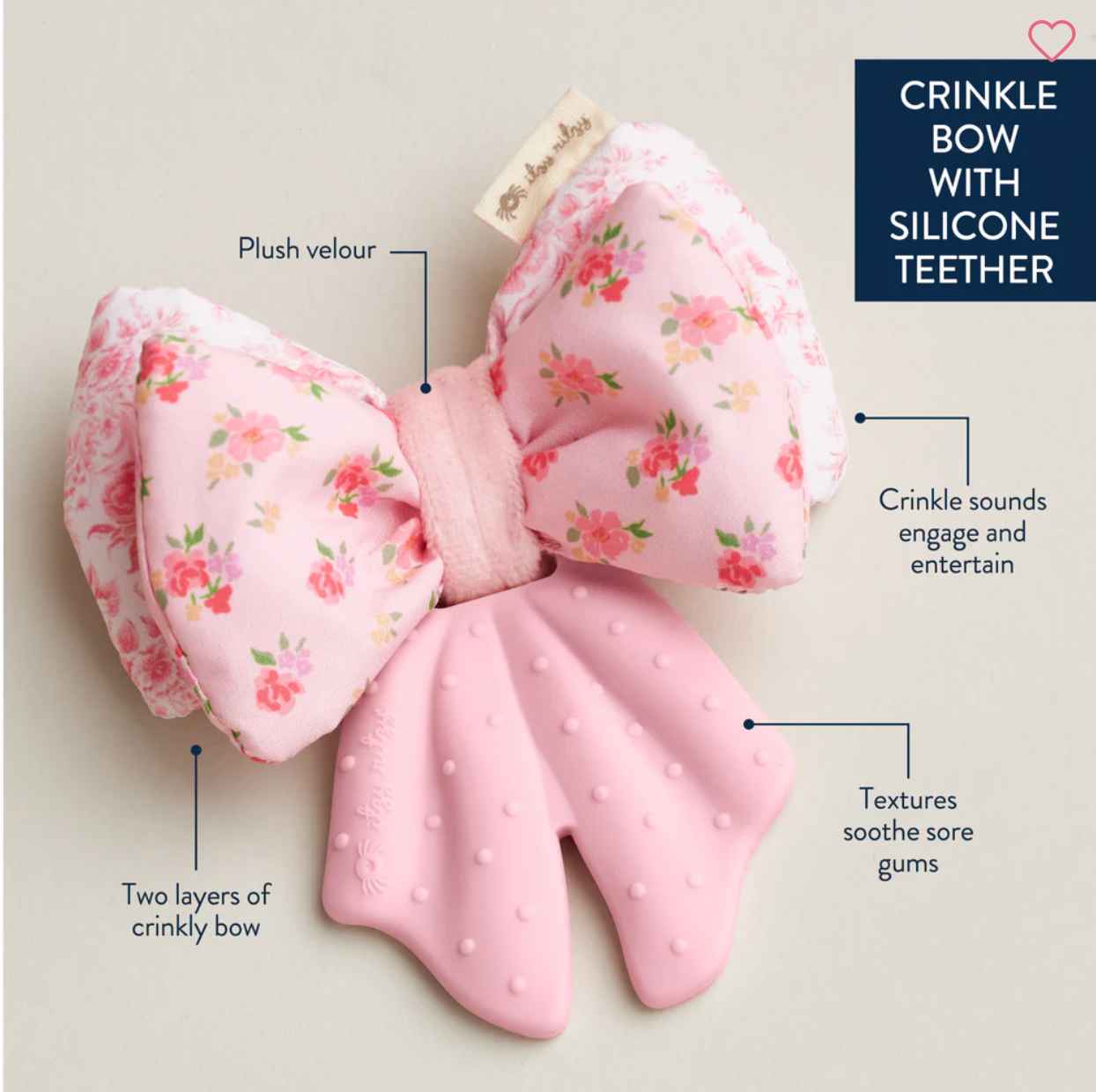 (Pre-order) Itzy Ritzy Sweetie Crinkle Sensory Teether Ribbon