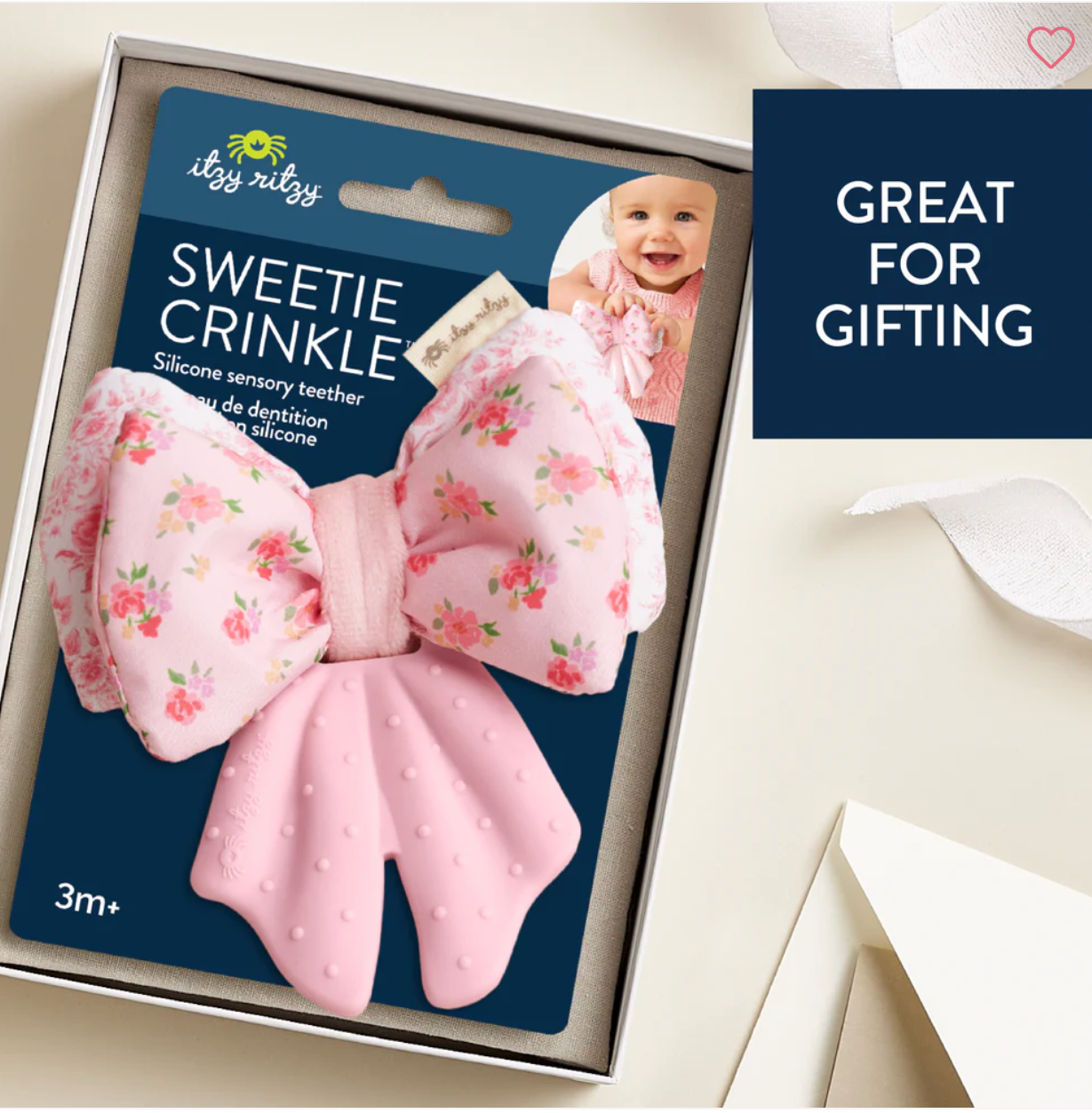 (Pre-order) Itzy Ritzy Sweetie Crinkle Sensory Teether Ribbon