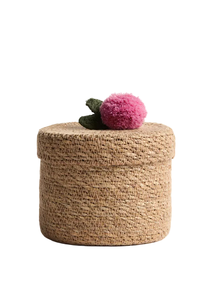 (Pre-order) H&M Home Small Pompom Seagrass Storage Box 13x15cm