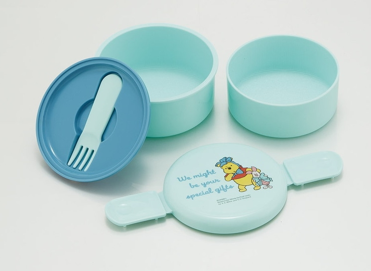 (Pre-Order) Skater Antibacterial Round Lunch Box 2 Tiers/500ml Winnie the Pooh Costume